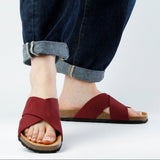 ELISA NUBUK SANDAL BORDO