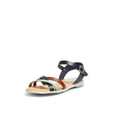 FIONA SANDAL NAVY-MINT-COGNAC