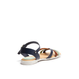 FIONA SANDAL NAVY-MINT-COGNAC