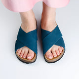 ELISA NUBUK SANDAL PETROL