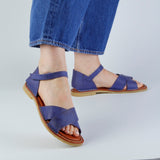 ENYA LEATHER SANDAL BLUE