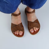 ENYA LEATHER SANDAL WHISKY
