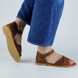 ENYA LEATHER SANDAL WHISKY