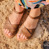 ENYA LEATHER SANDAL WHISKY