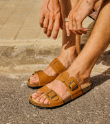 LUCA NUBUK SANDAL WHISKY