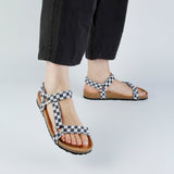 LEVI CHECK SANDAL BLACK
