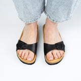 LINDA LEATHER SANDAL BLACK
