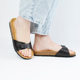 LINDA LEATHER SANDAL BLACK
