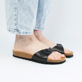 LINDA LEATHER SANDAL BLACK