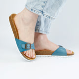 LINDA LEATHER SANDAL SKY