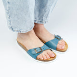 LINDA LEATHER SANDAL SKY