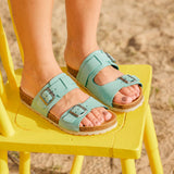 LUCA NUBUK SANDAL AQUA
