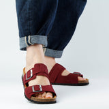 LUCA NUBUK SANDAL BORDO