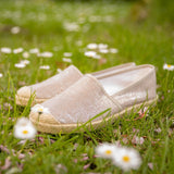 EVITA ESPADRILLE METALLIC PLAIN ROSE
