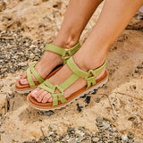 MIRA LEATHER SANDAL KIWI
