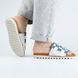 NYXA LEATHER SANDAL BLUE WHITE