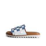NYXA LEATHER SANDAL BLUE WHITE