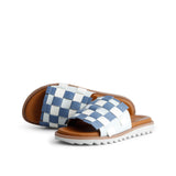 NYXA LEATHER SANDAL BLUE WHITE