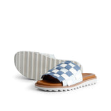 NYXA LEATHER SANDAL BLUE WHITE
