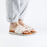 NYXA LEATHER SANDAL ROSE WHITE