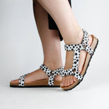LEVI DOTS SANDAL BLACK WHITE
