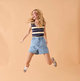 TAYLOR STRIPES HIGH TOP SNEAKER MARINE