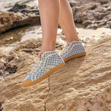 TAYLOR RECYCLED CHECK SNEAKER SEAGREEN