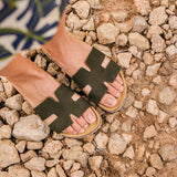 WILLOW NUBUK SANDAL OLIVE