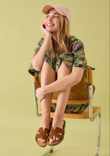 WILLOW NUBUK SANDAL ANIMAL-WHISKY