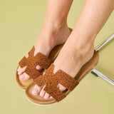 WILLOW NUBUK SANDAL ANIMAL-WHISKY
