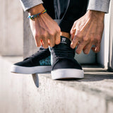 VEGANER MID-CUT SNEAKER gsx/DECKFARBEN PRINT #1 (blue)