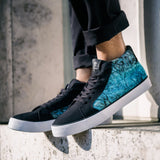 VEGANER MID-CUT SNEAKER gsx/DECKFARBEN PRINT #1 (blue)