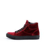 SALLY VELVET HIGH TOP SNEAKER BERRY