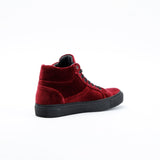 SALLY VELVET HIGH TOP SNEAKER BERRY