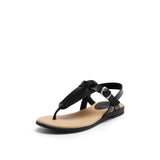 FLORA LEATHER SANDAL BLACK