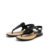 FLORA LEATHER SANDAL BLACK