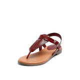 FLORA LEATHER SANDAL SNAKE BORDO