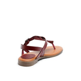 FLORA LEATHER SANDAL SNAKE BORDO