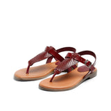 FLORA LEATHER SANDAL SNAKE BORDO