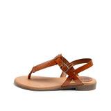 FLORA LEATHER SANDAL SNAKE WHISKY