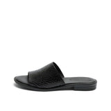 KAJA LEATHER SANDAL SNAKE BLACK