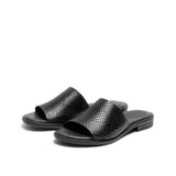 KAJA LEATHER SANDAL SNAKE BLACK