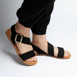 REBA LEATHER SANDAL BLACK