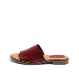 KAJA LEATHER SANDAL SNAKE BORDO