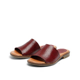 KAJA LEATHER SANDAL SNAKE BORDO