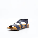 CAMILLA LEATHER SANDAL NAVY
