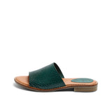 KAJA LEATHER SANDAL SNAKE SEAGREEN