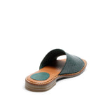 KAJA LEATHER SANDAL SNAKE SEAGREEN