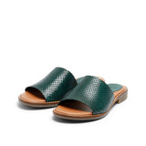 KAJA LEATHER SANDAL SNAKE SEAGREEN