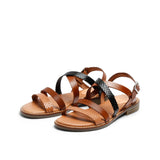 KIKI LEATHER SANDAL WHISKY-MULTI